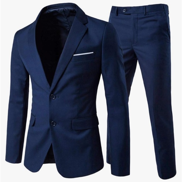Men’s new without tags to piece size medium navy blue suit. Two button jacket. - Picture 1 of 7